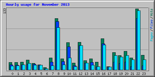 Hourly usage for November 2013