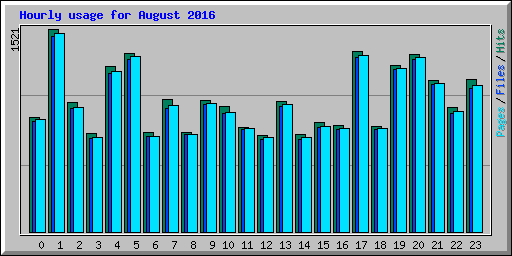 Hourly usage for August 2016