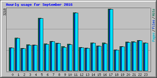 Hourly usage for September 2016