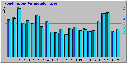 Hourly usage for November 2016